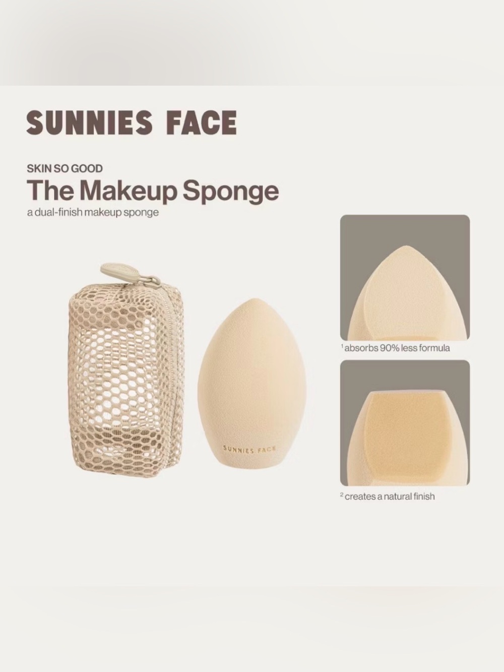 Sunnies Face The Makeup Sponge [Dual-Finish Makeup Sponge]